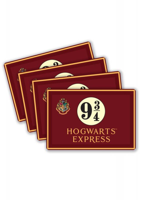 Lot de 4 Sets de table Harry Potter 9 3/4 Hogwarts Express