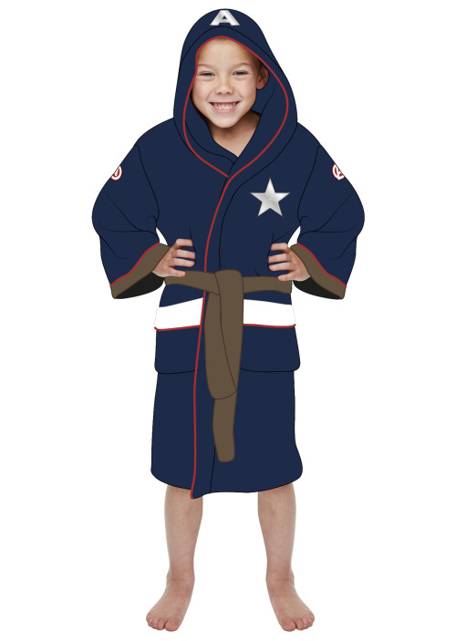 Peignoir enfant Bleu Shield logo Captain America