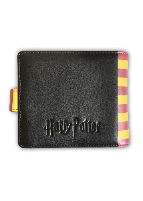 Portefeuille Harry Potter noir rayé blason Poudlard