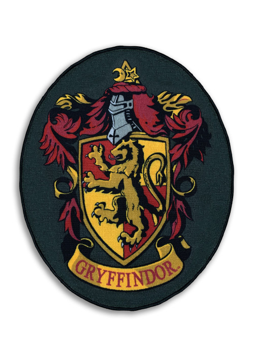 Tapis Harry Potter blason Gryffondor ovale noir