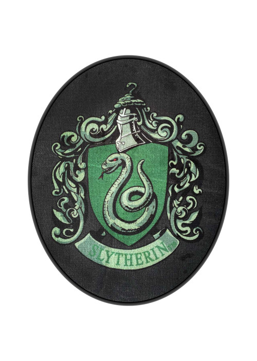 Tapis Harry Potter blason Serpentard ovale noir
