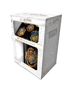 Set Harry Potter Mug sous verre et porte-clés Poudlard emblème