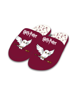 Chaussons femme Harry Potter Hedwige bordeaux