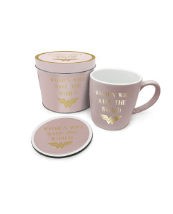 Tasse et dessous de verre WOMAN WILL SAVE THE WORLD