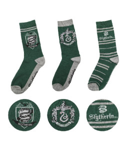 Lot 3 paires de chaussettes Serpentard Harry Potter