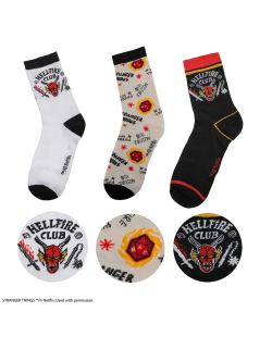 Lot 3 paires de chaussettes Stranger Things Hellfire