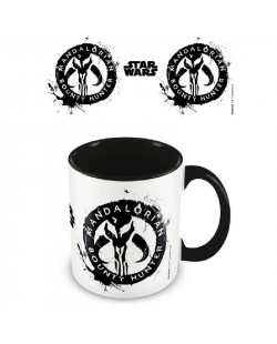 Mug Star Wars The Mandalorian Bounty Hunter noir et blanc