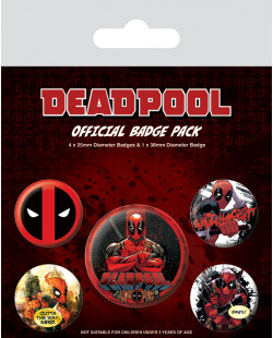Pack de 5 badges Deadpool