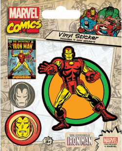 Pack de 5 Stickers Retro Iron Man