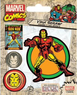 Pack de 5 Stickers Retro Iron Man