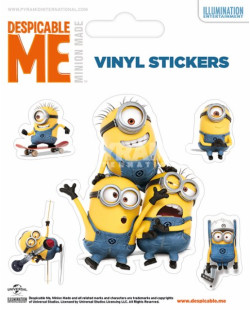 Pack de 5 Stickers Minion Stuart et ses Amis Moi Moche et Mechant