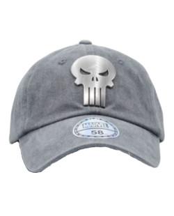 Casquette Punisher gris délavé logo metal