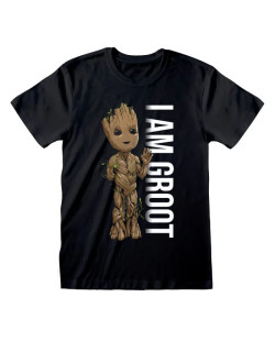 T-Shirt Groot noir debout I am groot MARVEL