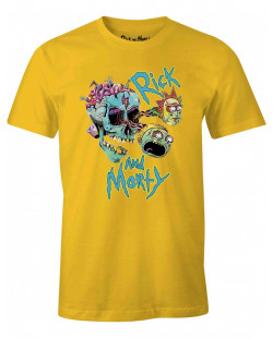 T-shirt Rick et Morty Skull jaune