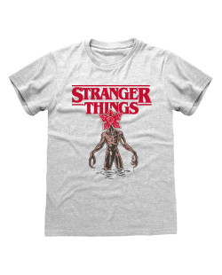 T-shirt Stranger Things Demogorgon gris