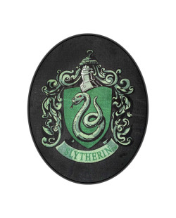Tapis Harry Potter blason Serpentard ovale noir