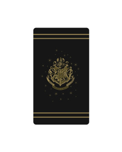 Tapis Harry Potter noir Blason Poudlard doré