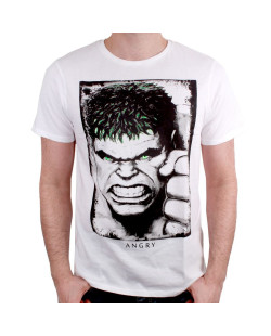 Tee-Shirt Blanc Hulk Eyes Rayon Gamma Marvel