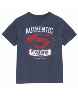 Tee Shirt Enfant Bleu Authentic Powerful Superman 