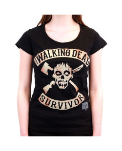 Tee-Shirt Femme Noir Survivor The Walking Dead