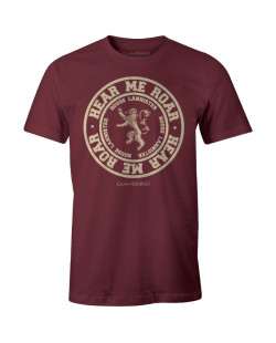 Tee-Shirt Game of Thrones Lannister bordeaux Hear me roar