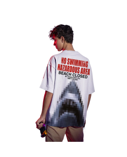 Tee-Shirt Les Dents de la Mer No swimming hazardous area