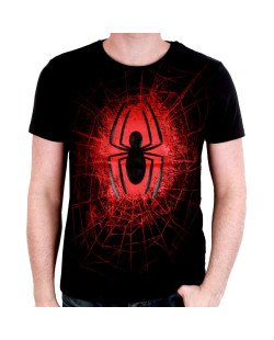 Tee-Shirt Noir Spider rouge Spiderman