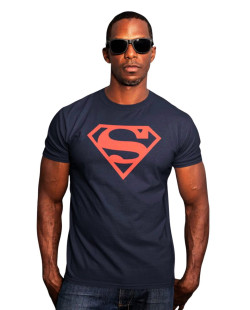 Tee-Shirt Superman Bleu marine logo rouge