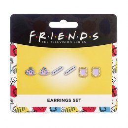 Lot Boucles d'oreilles Friends tasse logo et cadre