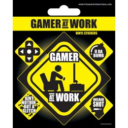 Pack de 5 Stickers Gamer at work