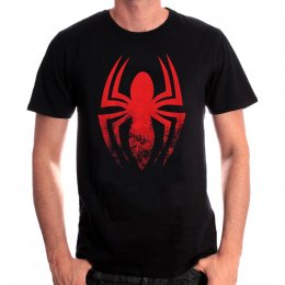Tee-Shirt Noir Logo Rouge Spiderman