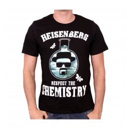 Tee-Shirt Noir Respect The Chemistry Flask Breaking Bad