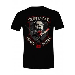 Tee-Shirt Noir Survive Protect Defend The Walking Dead