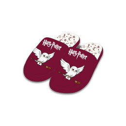 Chaussons femme Harry Potter Hedwige bordeaux