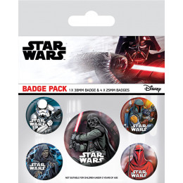 Pack de 5 badges Star Wars Dark Side