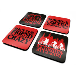 Lot de 4 Sous-Verre Stranger Things Citations