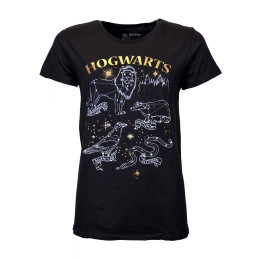 T-shirt Harry Potter femme Hogwarts animaux blasons