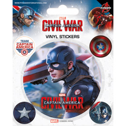 Pack de 5 Stickers Civil War Captain America