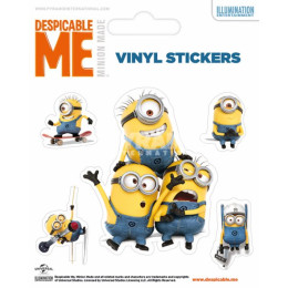 Pack de 5 Stickers Minion Stuart et ses Amis Moi Moche et Mechant