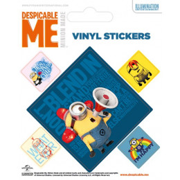 Pack de 5 Stickers Minion Stuart Alarme Moi Moche et Mechant