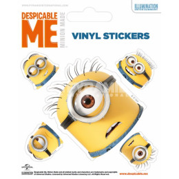 Pack de 5 Stickers Têtes Minions Moi Moche et Mechant 