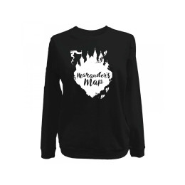 Sweat femme Harry Potter noir et blanc Marauder's map