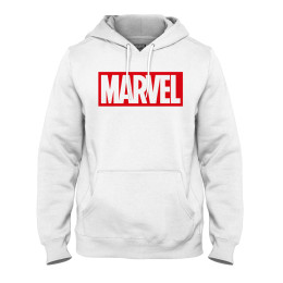 Sweat MARVEL à capuche Blanc Logo rouge