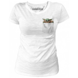  T-shirt Femme Star Wars The Mandalorian - Baby Yoda Pocket
