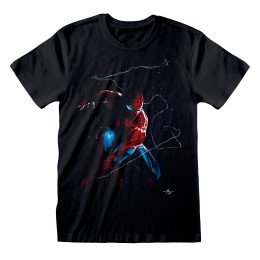 T-Shirt Spiderman Noir Toile Art