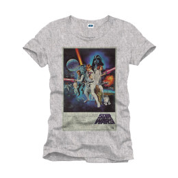 T-Shirt Star Wars gris Affiche Star Wars IV