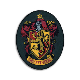 Tapis Harry Potter blason Gryffondor ovale noir