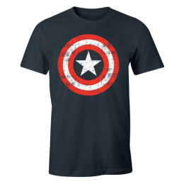 Tee-Shirt Captain America bleu logo vintage