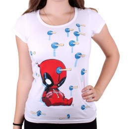 Tee-Shirt Femme Blanc Baby Arrows Deadpool