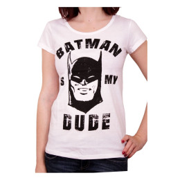 Tee Shirt Femme Blanc Batman is my Dude Batman 